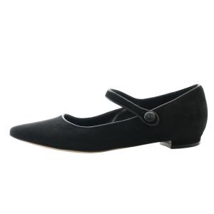 MANOLO BLAHNIK KULOGLU スエード メリージェーン フラットシューズ パンプス ポインテッドトゥ ローヒール 33
