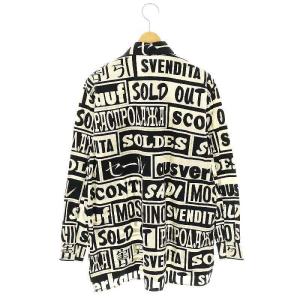 MOSCHINO JEANS 英字プリントシャツ 長袖 S ブラック アイボリー /ES OS