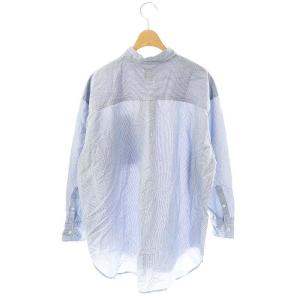 Spick&Span 22AW Vis/Ny オーバーシャツ 長袖 ストライプ ネイビー ホワイト /ES OS