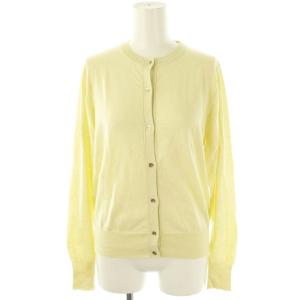 22SS コットン麻クルーネックカーディガン 長袖 黄緑 /ES OS