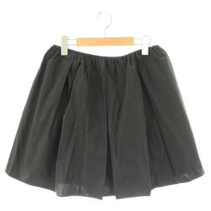 ギャザースカート ミニ フレア 36 ブラック /DF OS