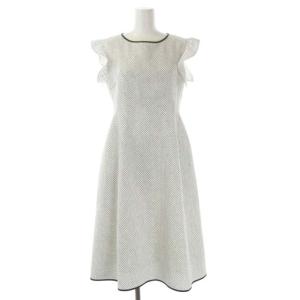 CELFORD 21SS バリエーション プリント ワンピース フリルスリーブ ノースリーブ フレア ロング クルーネック