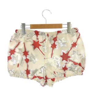 miumiu ラメスター ショートパンツ シルク イージー 星柄 38 白 シルバー 赤 ホワイト レッド /AA OS