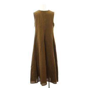 YLEVE 23SS LINEN COTTON MESH OP ワンピース ロング ノースリーブ Vネック リネン混