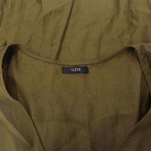 YLEVE 23SS LINEN COTTON MESH OP ワンピース ロング ノースリーブ Vネック リネン混