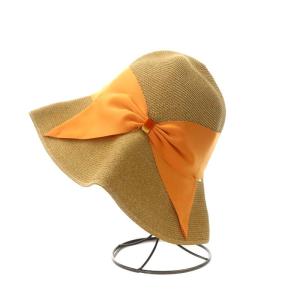 Athena New York ペーパーハット 麦わら帽子 リボン ベージュ オレンジ /DO OS PN