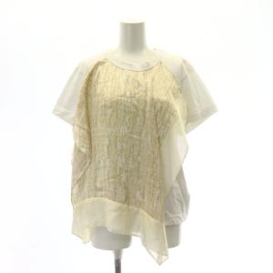 スカーフ ドッキング  プルオーバー トップス カットソー 半袖 1 白 ベージュ 21-05743 /HK