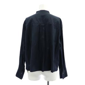 HOUSE OF LOTUS 23AW コットンブロードティアードシャツ ブラウス 長袖 バンドカラー M 紺 ネイビー /MY OS