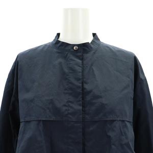 HOUSE OF LOTUS 23AW コットンブロードティアードシャツ ブラウス 長袖 バンドカラー M 紺 ネイビー /MY OS