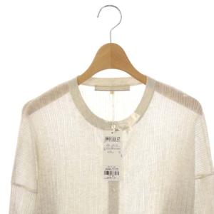 自由区 22SS クルーネックリブニットカーディガン 長袖 32 ライトグレー /HK OS PN