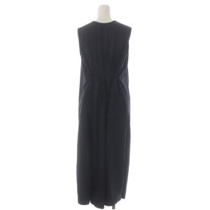 LOUNIE ギャザーワンピース ロング ノースリーブ 36 紺 ネイビー /HK OS PN