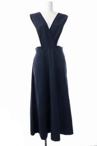 ロングジャンパースカート マキシ フレア M 紺 ネイビー /MF OS PN