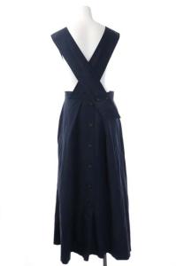 MACHATT ロングジャンパースカート マキシ フレア M 紺 ネイビー /MF OS PN