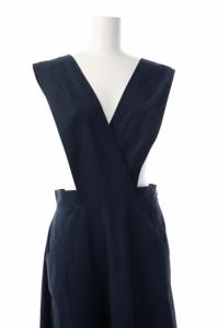 MACHATT ロングジャンパースカート マキシ フレア M 紺 ネイビー /MF OS PN