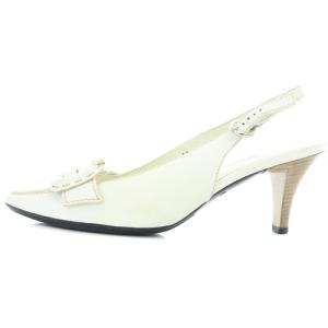 TOD'S バックストラップ パンプス レザー 36 23cm 白 ホワイト /SR10 PN