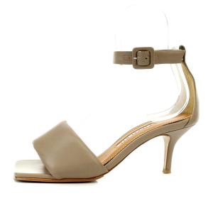 PIPPICHIC MARIRIN アンクルストラップサンダル ハイヒール スクエアトゥ レザー 37 24cm 茶色 ブラウン