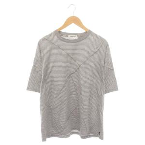 24SS コットンボーダーTシャツ 半袖 3 グレー 白 ホワイト /MI OS SH PN