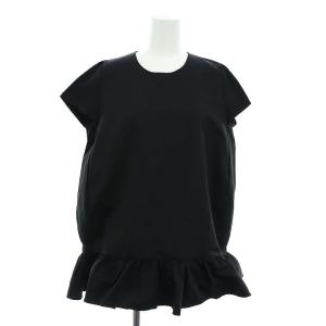 ギャザーヘムショートスリーブブラウス 半袖 チュニック 40 黒 ブラック /DO OS PN