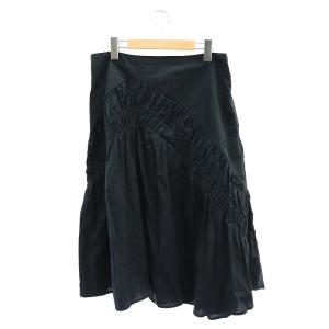 コットンフレアスカート ミモレ丈 ロング 10 濃紺 ダークネイビー /HS OS PN