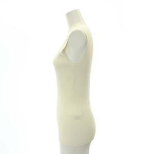 Theory 23SS Compact Crepe Rib SL Shell ニット カットソー ノースリーブ S オフホワイト