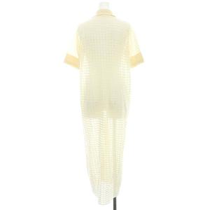 Ameri VINTAGE MEDI SHEER CHECK LONG KNIT ニット カットソー ロング 五分袖 チェック シアー