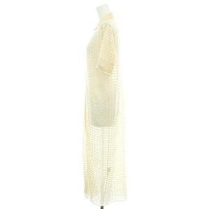 Ameri VINTAGE MEDI SHEER CHECK LONG KNIT ニット カットソー ロング 五分袖 チェック シアー