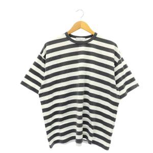 Border S/S Tee Tシャツ カットソー ボーダー 半袖 1 チャコールグレー 白 ホワイト