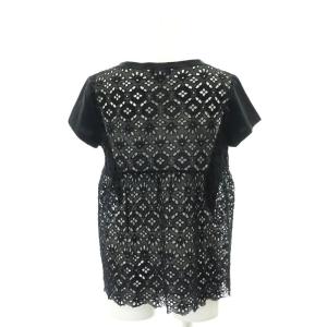 Ermanno Scervino バックレースカットソー 半袖 コットン 38 黒 ブラック /NR OS PN