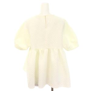 BALLSEY 23SS ペイズリーマトラッセ ペプラムブラウス プルオーバー 半袖 36 白 ホワイト /DF OS