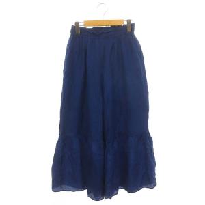 Silk Wide Pants パンツ ワイド フレア ティアード シルク ネイビーブルー /DO OS