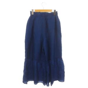 NE QUITTEZ PAS! Silk Wide Pants パンツ ワイド フレア ティアード シルク ネイビーブルー /DO OS