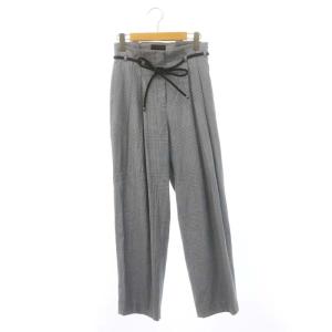 REGGIANI サマーウール 千鳥格子 パンツ テーパード ベルト付き 34 紺 白 水色 /HK OS