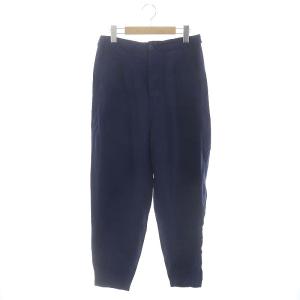 リネンバルーンパンツ テーパードパンツ 麻 ボタンフライ 4 160/72A M 紺 ネイビー /AQ