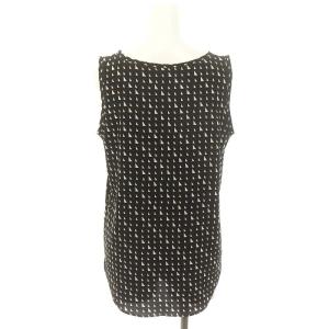 Theory TRIANGLE STRIPESHELL TANK J ノースリーブブラウス プルオーバー 総柄 ラウンドヘム