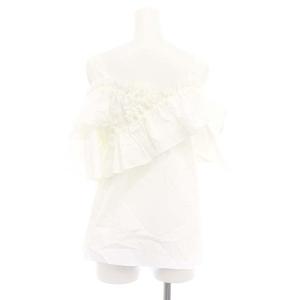 Grace Class タイプライターフリルトップス カットソー オフショルダー 36 白 ホワイト /HK OS PN