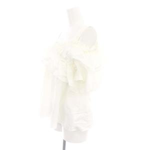 Grace Class タイプライターフリルトップス カットソー オフショルダー 36 白 ホワイト /HK OS PN