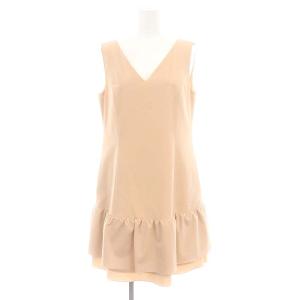 ノースリーブワンピース 膝丈 Vネック 40 ピンクベージュ 39363 /DO OS PN