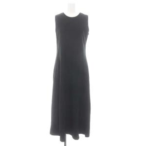 24SS カットフレアワンピース ロング ノースリーブ S 黒 ブラック /DF OS PN