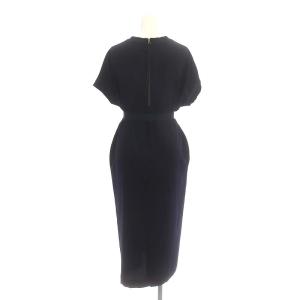 iCB バックジップワンピース ロング フレンチスリーブ 2 紺 ネイビー /HK OS PN