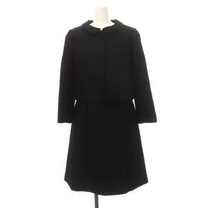 ショートスリーブ ワンピース ショート丈ジャケット ひざ丈 バックファスナー ブレザー 紺 ネイビー /YQ