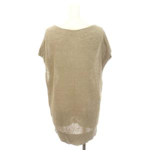 SLOBE IENA 24SS リネン混フレンチスリーブニット セーター プルオーバー ベージュ /SY OS PN