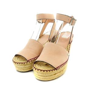 サンダル ウェッジソール レザー 6.5 23.5cm ピンク SH /AK4 PN