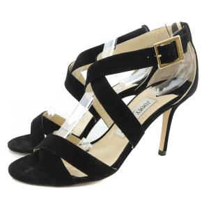 LOUISE サンダル ピンヒール スエード ストラップ 35.5 22.5cm 黒 ブラック /SR2