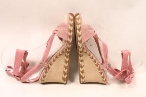 UGG australia サンダル ヒール レースアップ キャンバス ウェッジソール ピンク 1688 Amelie /nn0520