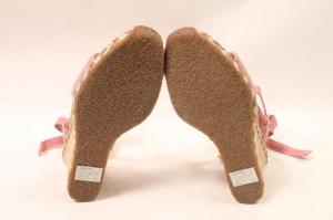 UGG australia サンダル ヒール レースアップ キャンバス ウェッジソール ピンク 1688 Amelie /nn0520