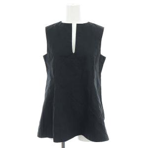 23SS バッククロスコットンブラウス シャツ ノースリーブ 36 S 黒 ブラック 31-109-10-060332