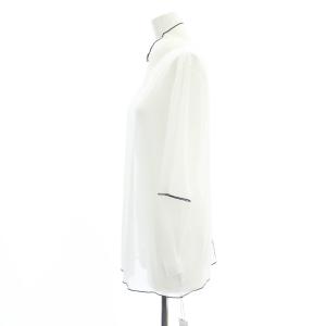 ADORE 23SS シマ?ジャージ?カットソー 半袖 プルオーバー 38 M 白 ホワイト /SY OS PN