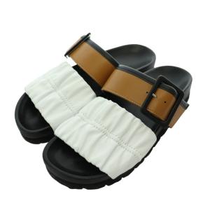 PIERRE HARDY アルファマーレ サンダル シャーリングストラップ フラット シューズ レザー 36 23cm 白 ホワイト