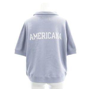AMERICANA ポロカラースウェット カットソー 半袖 コットン ブルーグレー /NR OS PN
