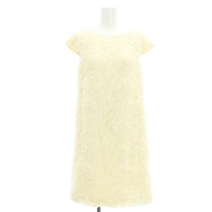 バックリボンワンピース ノースリーブ 膝丈 刺繍 36 アイボリー /NR OS PN